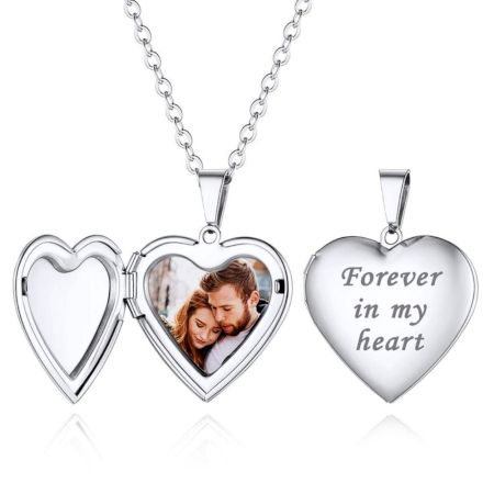 Handcrafted 925 Silver Personalized Heart Photo Locket